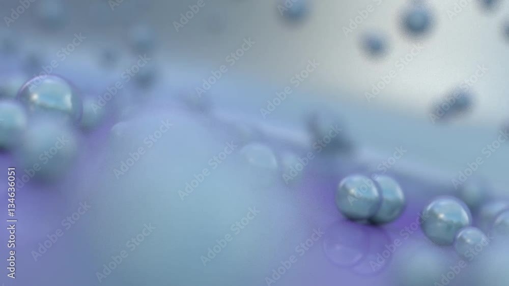 pearl balls moving along the surface pearl balls moving along the surface