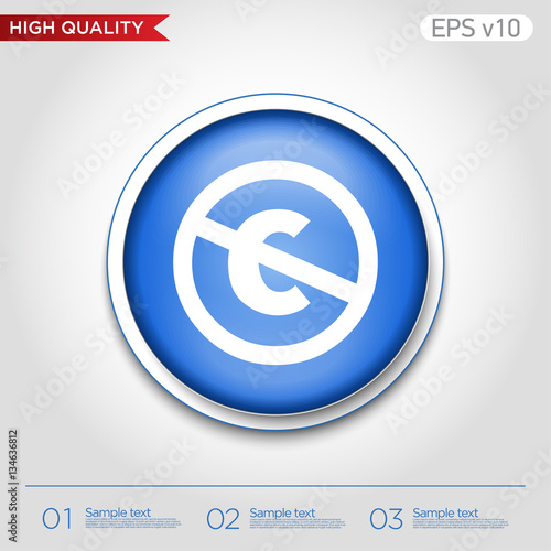 Colored icon or button of stop c symbol with background