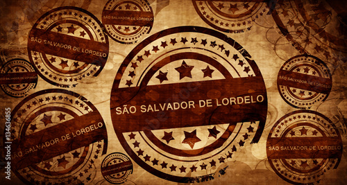 Sao salvador de lordelo, vintage stamp on paper background photo