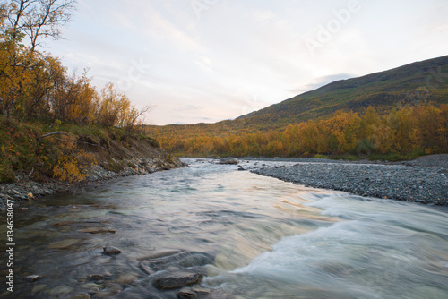 Abiskojakka river in Abisko national park 