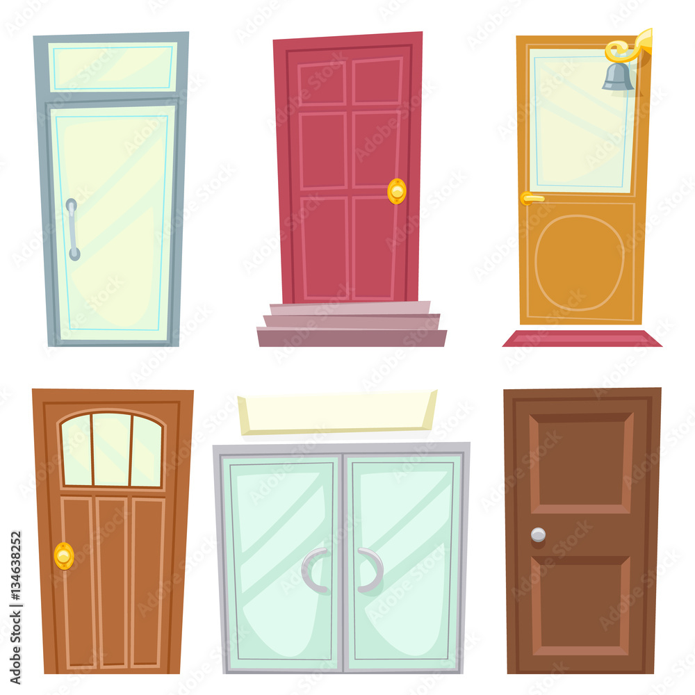 Doors Icons Set House Cartoon Design Isolated Vector Illustration Stock Vector | Adobe Stock Doors Icons Set House Cartoon Design Isolated Vector Illustration Stock Vector | Adobe Stock