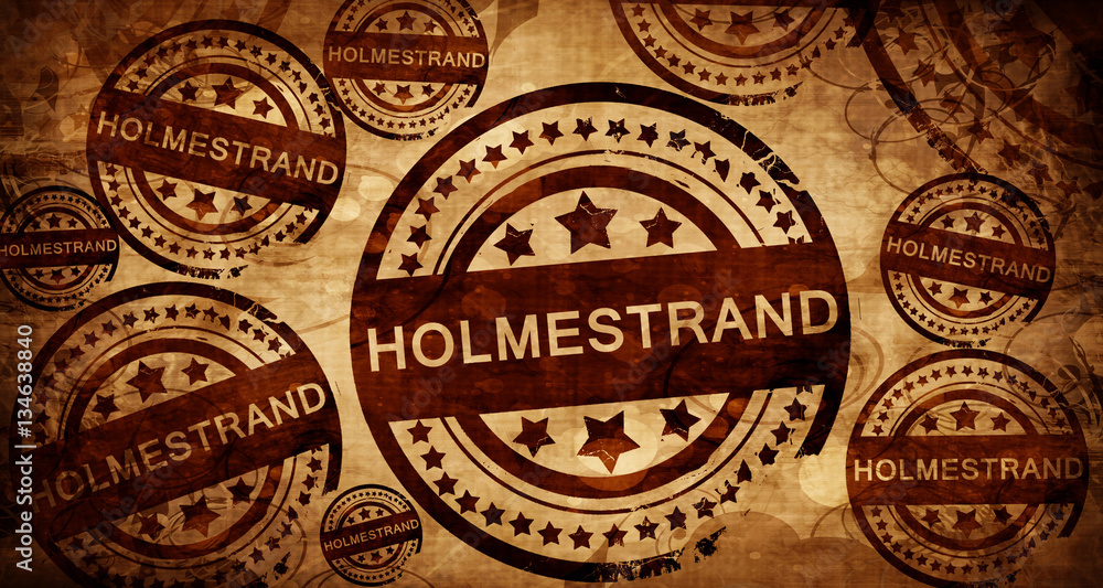 Holmestrand, vintage stamp on paper background