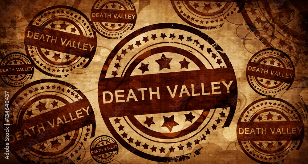 Death valley, vintage stamp on paper background