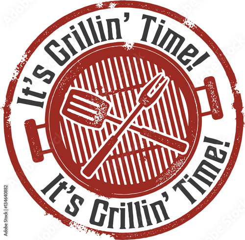 It's Grilling Time BBQ Stamp