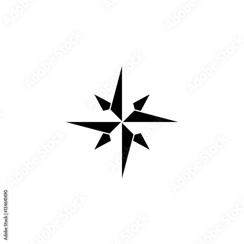 Wind rose solid icon, navigation and compass sign, vector graphics, a filled pattern on a white background, eps 10.