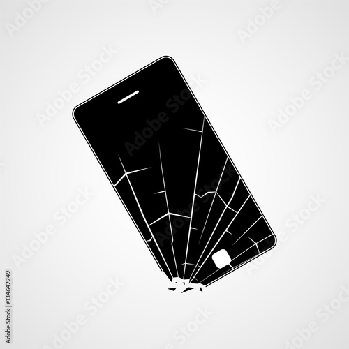 Broken smartphone. Vector icon
