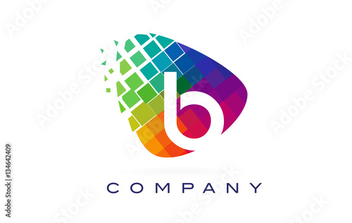 Letter B Colourful Rainbow Logo Design.