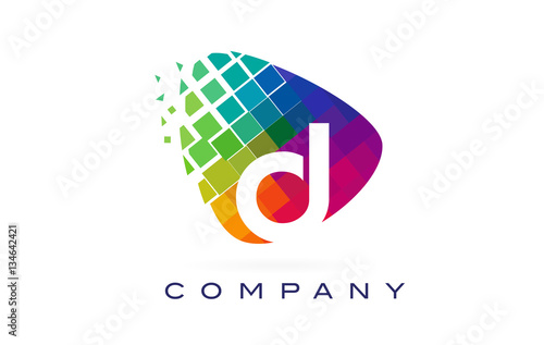 Letter D Colourful Rainbow Logo Design.