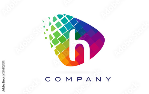 Letter H Colourful Rainbow Logo Design.