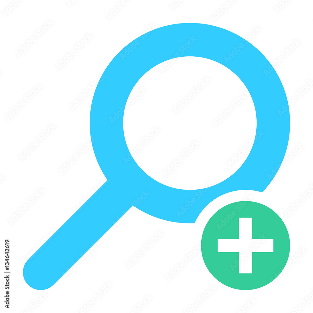 Flat magnifier icon magnifying glass sign loupe button Flat magnifier icon magnifying glass sign loupe button
