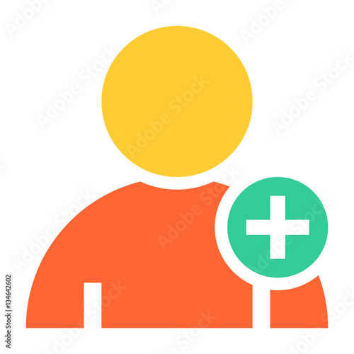 Flat user icon member sign avatar button