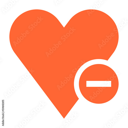 Flat heart icon favorite sign liked button