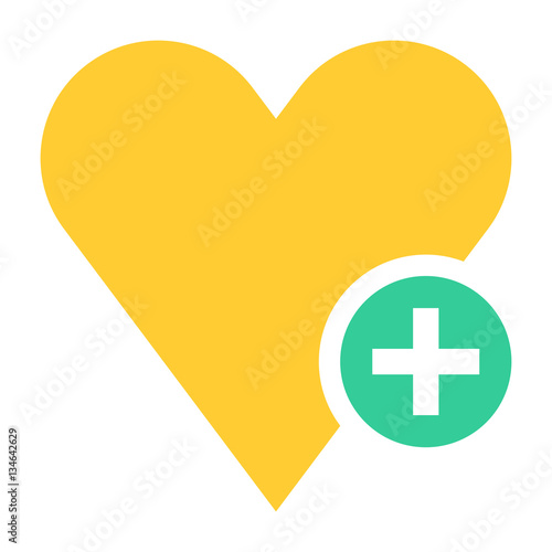 Flat heart icon favorite sign liked button