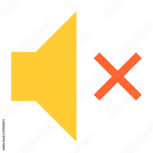 Flat volume mute icon loudspeaker sign speaker button