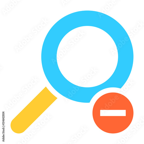 Flat magnifier icon magnifying glass sign loupe button