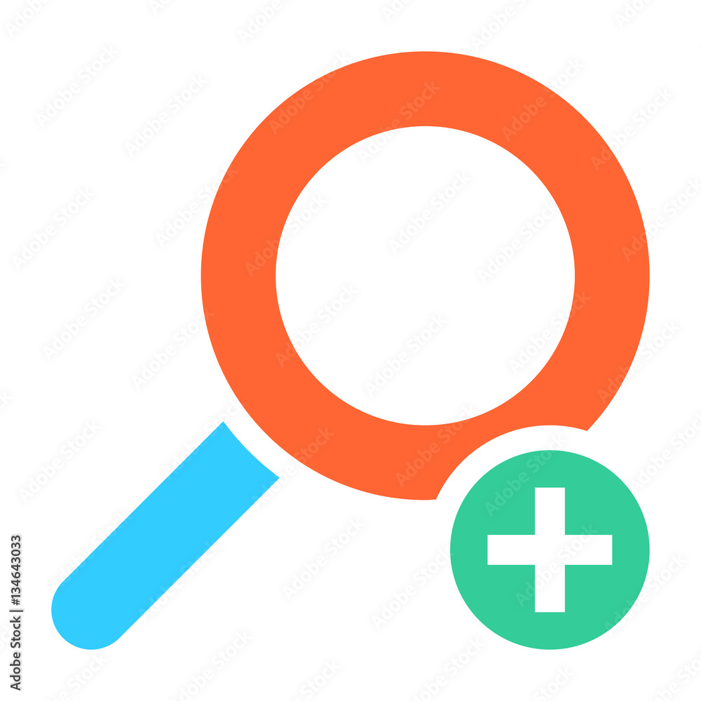 Flat magnifier icon magnifying glass sign loupe button Flat magnifier icon magnifying glass sign loupe button