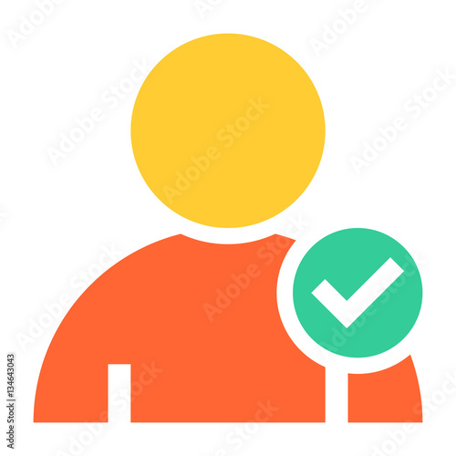 Flat user icon member sign avatar button