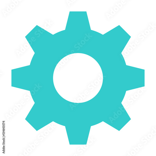 Flat cog icon gear sign cogwheel interface button