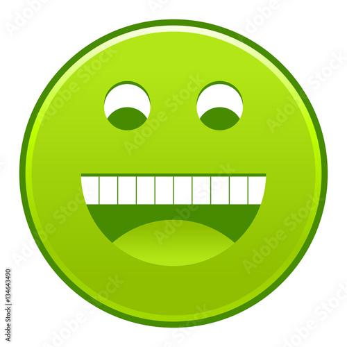 Green smiling face cheerful smiley happy emoticon