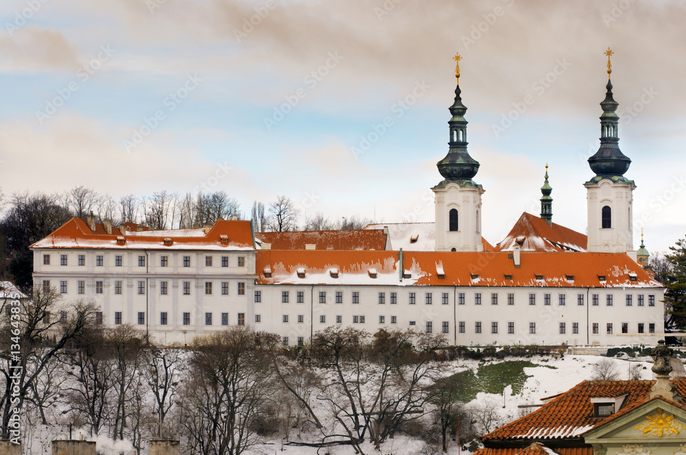The Strahov Monastery in winter, Prague
