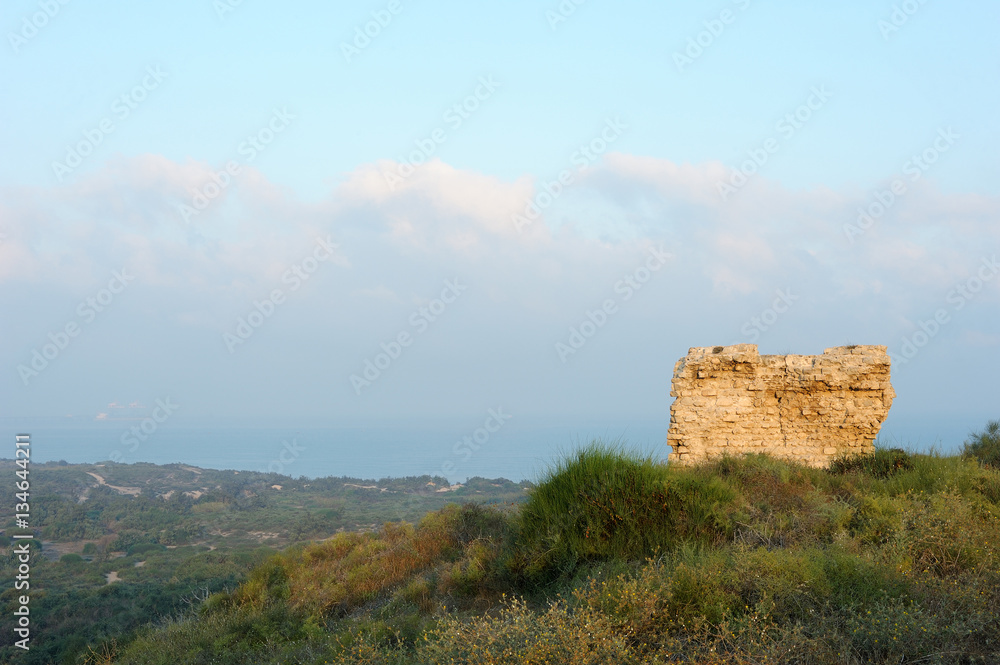 Remnants of the Crusader structures in the park of Ashkelon in Israel Remnants of the Crusader structures in the park of Ashkelon in Israel