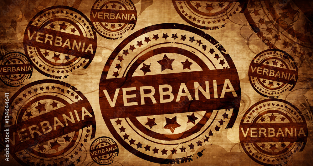 Verbania, vintage stamp on paper background