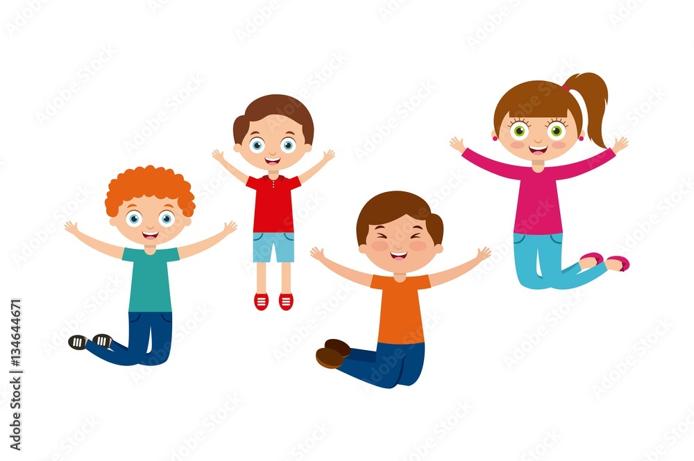 happy cute kids over white background. colorful design. vector illustration happy cute kids over white background. colorful design. vector illustration