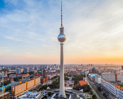 Berlin city view with TV tower in the centre, Germany photo