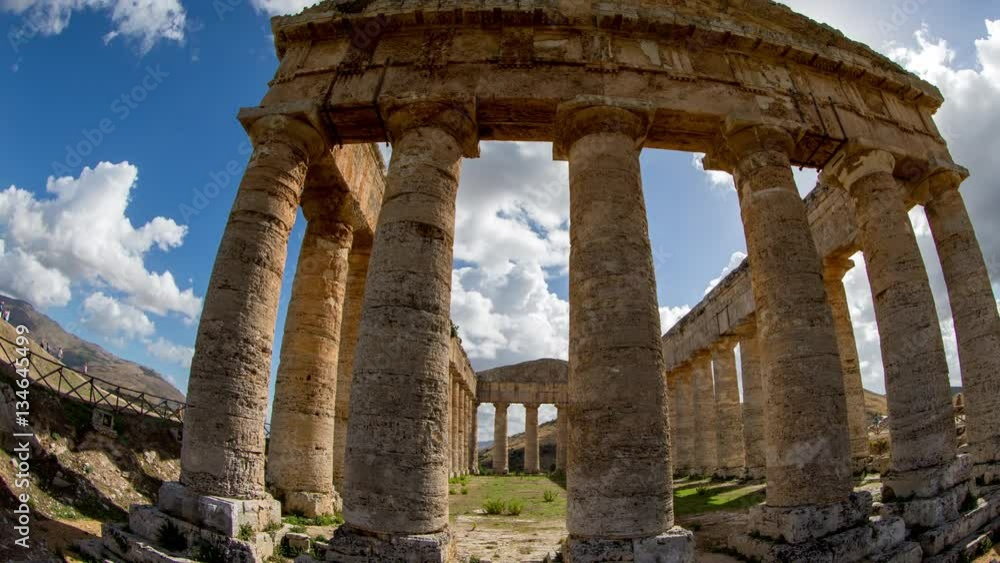 timelapse of the greek ruins of segesta in sicily, italy timelapse of the greek ruins of segesta in sicily, italy