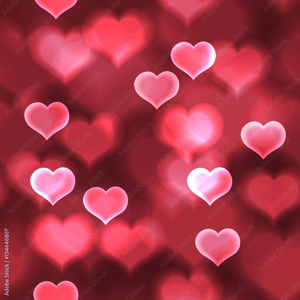 abstract red shiny love heart lights bokeh valentine pattern eps10