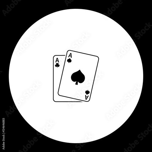 playing card aces black simple icon eps10