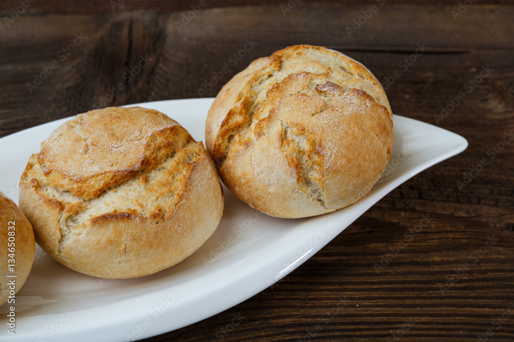 Delicious homemade bakery products on a white plate Delicious homemade bakery products on a white plate