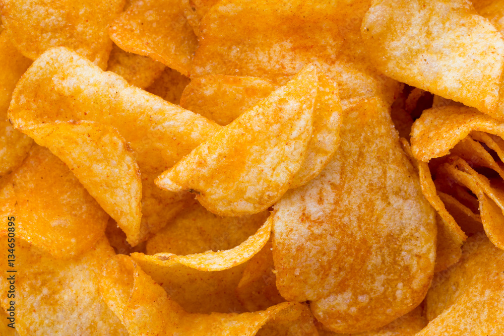 Potato chips on the papric. Eco food. Potato chips on the papric. Eco food.