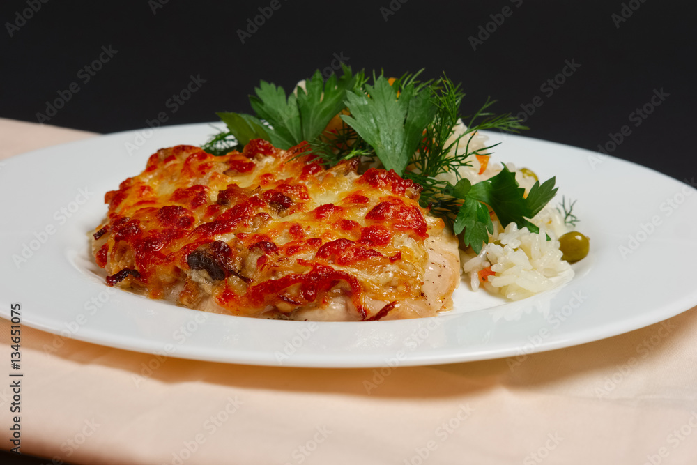 baked chicken fillet with cheese and rice baked chicken fillet with cheese and rice
