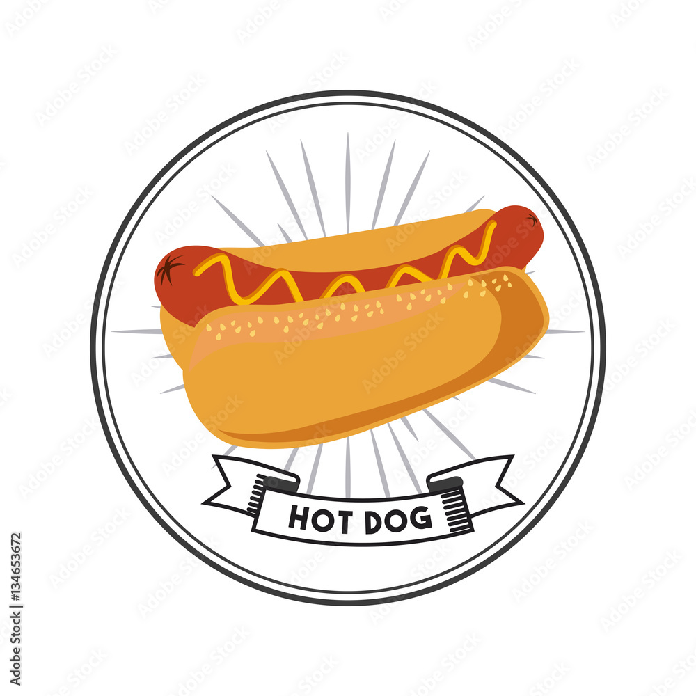 hot dog icon over white background. fast food concept. colorful design. vector illustration hot dog icon over white background. fast food concept. colorful design. vector illustration