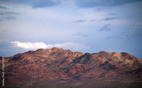 Desert mountain with clouds