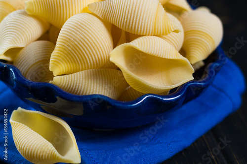 Big pasta shells for stuffing, uncooked photo