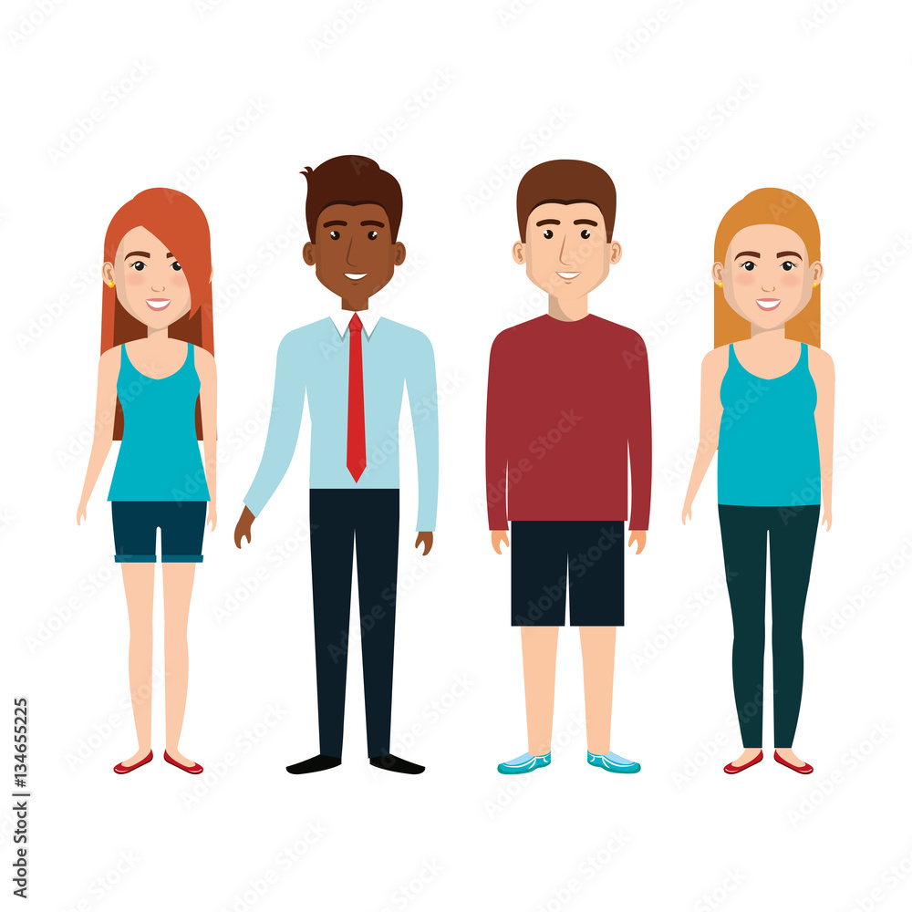 Fototapeta premium persons group avatars characters vector illustration design