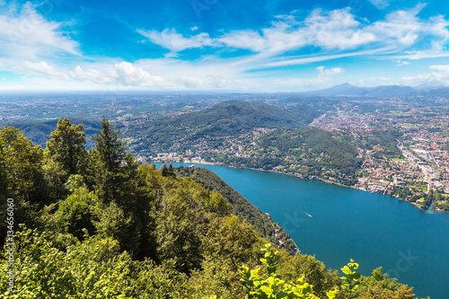 Panoramic view of lake Como in Italy