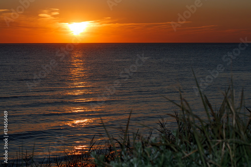 Sunset over the ocean  Tarifa  Spain