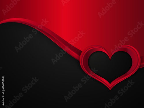 Valentines Day Design. Vector Metal Background With Wave And Frame of Heart.
