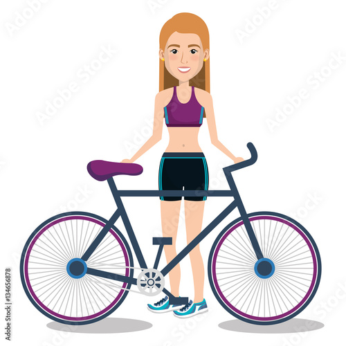 athlete fitness female avatar vector illustration design © Gstudio