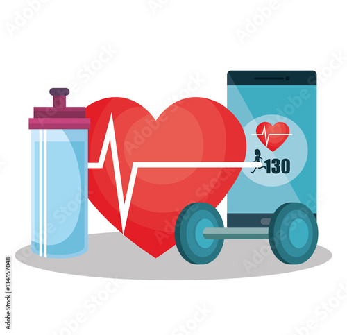 weareable technology with healthy lifestyle vector illustration design