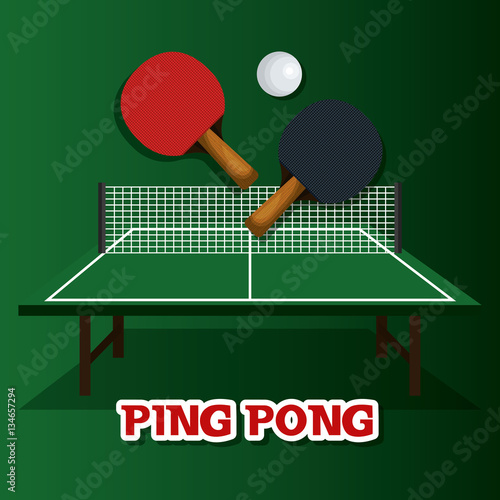 ping pong sport emblem icon vector illustration design