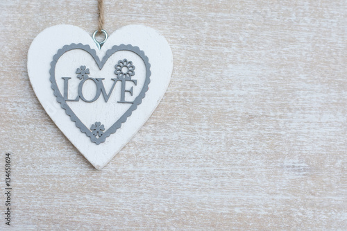 Background with wooden heart