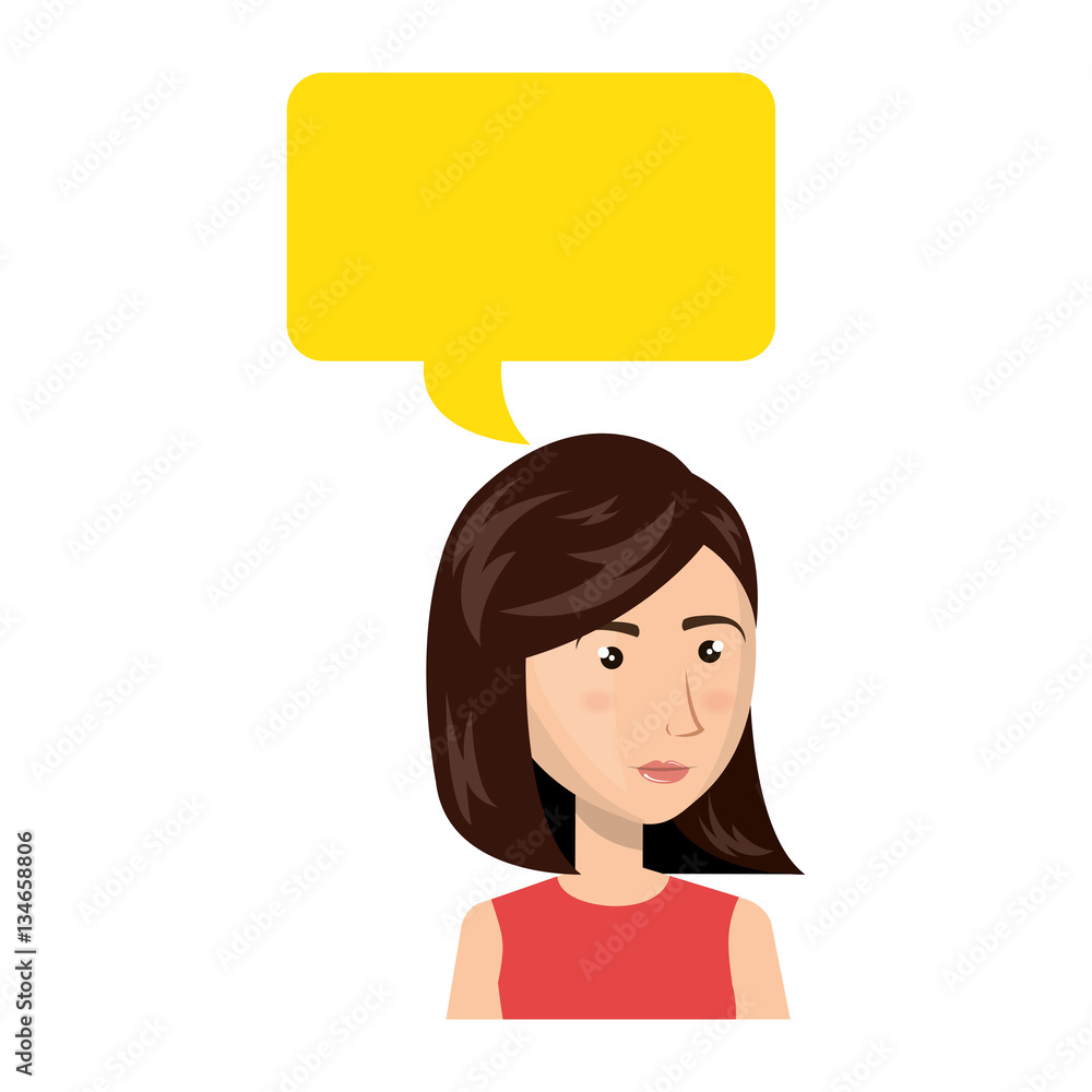 businesswoman character avatar with speech bubble vector illustration design businesswoman character avatar with speech bubble vector illustration design