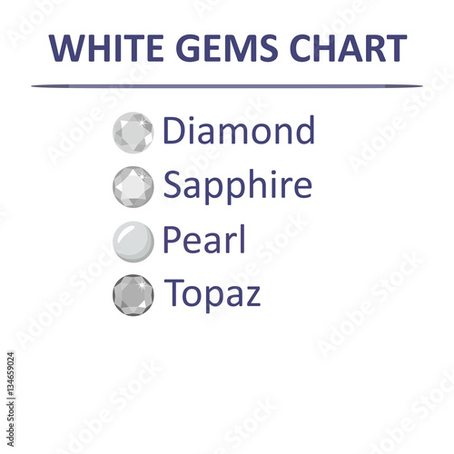 Gems white color chart