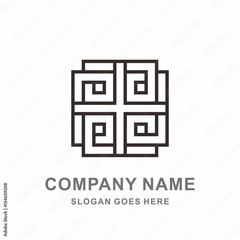 Geometric Square Cross Morocco Pattern Interior Motif Decoration Business Company Stock Vector Logo Design Template 