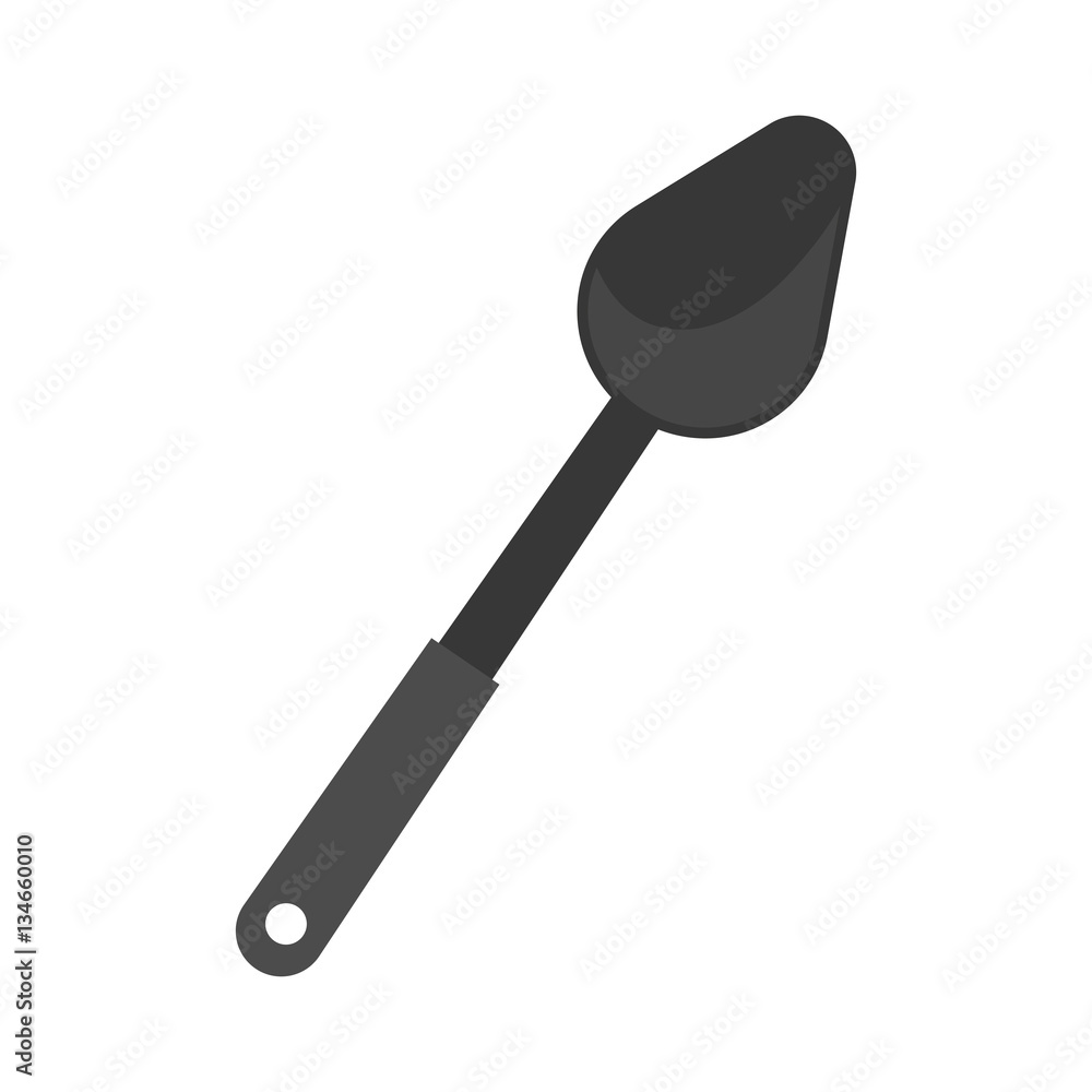 black spoon cook utensil kitchen vector illustration eps 10