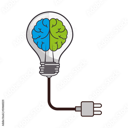 brain storm with bulb vector illustration design